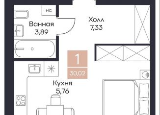 Продам квартиру студию, 30 м2, Рязанская область