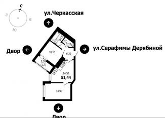 Продается двухкомнатная квартира, 51.4 м2, Екатеринбург, метро Площадь 1905 года