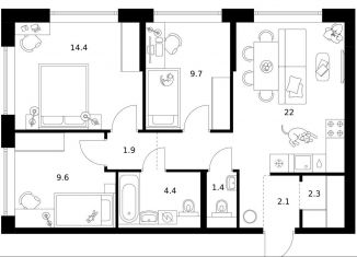 Продам 3-комнатную квартиру, 67.8 м2, Москва, метро Ховрино