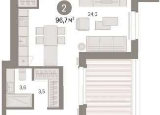 Продаю 2-ком. квартиру, 96.7 м2, Тюмень