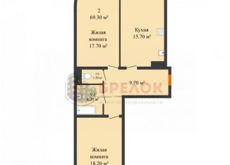 Продам 2-ком. квартиру, 70 м2, Ростов-на-Дону, улица Бориса Слюсаря, 23с2