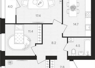 Продаю 3-ком. квартиру, 77.5 м2, посёлок Мичуринский, Выставочная улица