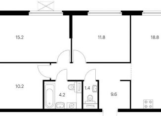 Продается 3-ком. квартира, 71.2 м2, Казань, Советский район, улица Асада Аббасова