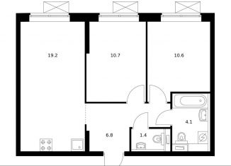 Продается двухкомнатная квартира, 52.4 м2, Москва, ЗАО, жилой комплекс Новое Очаково, к1.4