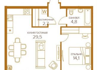 Продается 1-комнатная квартира, 54.5 м2, Москва, жилой комплекс Шампайн, к3, Южнопортовый район