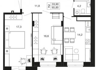 Продается двухкомнатная квартира, 65.9 м2, Апрелевка, Пролетарский тупик, 1