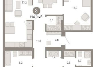 Продаю 3-комнатную квартиру, 114 м2, Калининградская область, Краснооктябрьская улица, 9