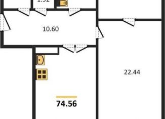 1-ком. квартира на продажу, 74.6 м2, Воронеж, Московский проспект, 132, Центральный район