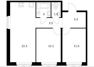 Продается 2-ком. квартира, 58.8 м2, Котельники, микрорайон Парковый, 1к7