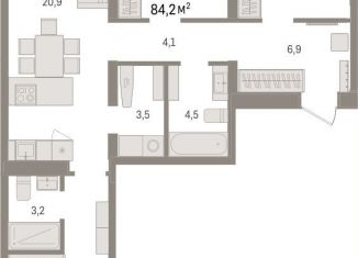 Продаю трехкомнатную квартиру, 84.2 м2, Тюмень