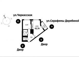 Продается 1-ком. квартира, 43.8 м2, Екатеринбург, Верх-Исетский район