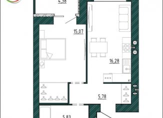 Продаю 1-ком. квартиру, 45.2 м2, Брянская область, улица Ульянова, 24