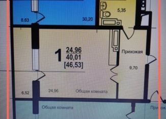 1-комнатная квартира на продажу, 46.5 м2, Челябинская область, улица Братьев Кашириных, стр46