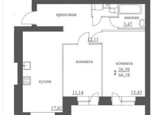 Продается 2-ком. квартира, 66.2 м2, Ярославль, 6-я Железнодорожная улица, 9А, ЖК Балтийский