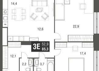 Продаю трехкомнатную квартиру, 85.3 м2, Москва, проезд Серебрякова, 11-13к1, ЖК Сильвер