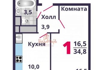Продам 1-комнатную квартиру, 34.8 м2, Лобня, улица Колычева, 3, ЖК Лобня-Сити