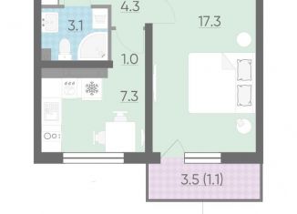 1-ком. квартира на продажу, 34.2 м2, Санкт-Петербург, ЖК Заповедный парк, Орлово-Денисовский проспект, 15к2