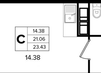 Продам квартиру студию, 23.4 м2, Санкт-Петербург, метро Пролетарская, Октябрьская набережная, 86к2