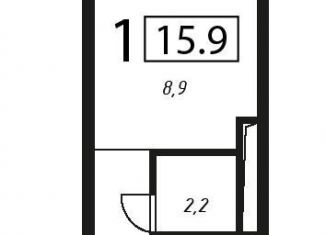 Продам 1-комнатную квартиру, 15.9 м2, Москва, Жигулёвская улица, 4к1, метро Кузьминки