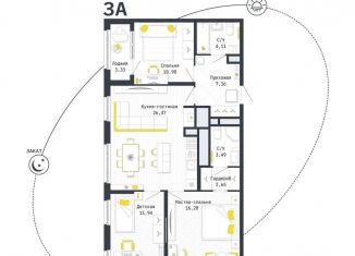 Продажа 3-комнатной квартиры, 84.9 м2, Рязанская область, Шереметьевская улица, 12к4