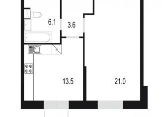 Продам однокомнатную квартиру, 44.2 м2, Одинцово, жилой комплекс Союзный, к2, ЖК Союзный