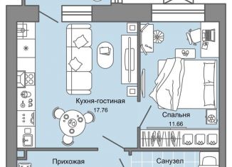 2-комнатная квартира на продажу, 42 м2, Ульяновск, Заволжский район, жилой комплекс Дивный Сад, 10