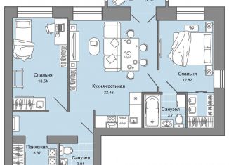 Продается трехкомнатная квартира, 66 м2, Ульяновск, жилой комплекс Центрополис, 4, ЖК Центрополис