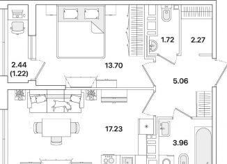 Продается 1-ком. квартира, 45.2 м2, Санкт-Петербург, метро Академическая