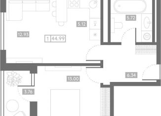 1-ком. квартира на продажу, 45 м2, Ростов-на-Дону, Чувашский переулок, 13/123