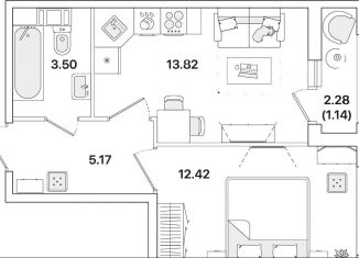 Продам 1-ком. квартиру, 36.1 м2, Санкт-Петербург, метро Академическая