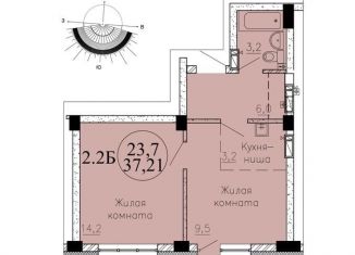 Продаю 2-комнатную квартиру, 37.2 м2, Новосибирск, метро Студенческая, Озёрная улица