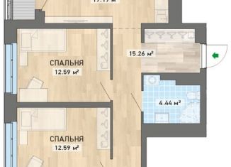 Продажа трехкомнатной квартиры, 84.5 м2, Екатеринбург, ЖК Нова парк