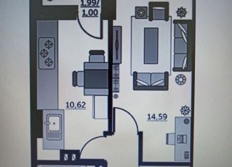 Однокомнатная квартира на продажу, 42 м2, Ростов-на-Дону, Красноармейская улица, 157В/83с2, ЖК Рубин