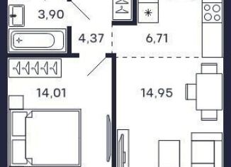 Продажа 1-комнатной квартиры, 43.9 м2, Красногорск, ЖК Тетрис