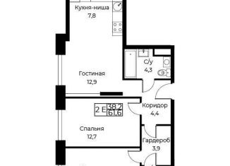 Продается двухкомнатная квартира, 61.6 м2, Москва, улица Намёткина, 10Д, район Черёмушки