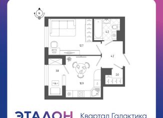 Продам однокомнатную квартиру, 35.8 м2, Санкт-Петербург, Измайловский бульвар, 9, метро Балтийская