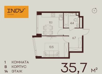 Продаю однокомнатную квартиру, 35.7 м2, Москва, Хорошевский район