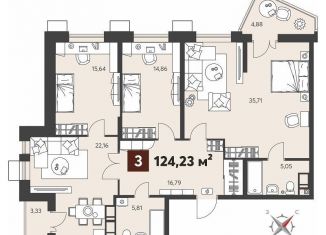 Продажа трехкомнатной квартиры, 124.2 м2, Пенза