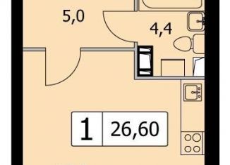 Продаю 1-ком. квартиру, 26.6 м2, деревня Скотное, Вересковая улица, 2к1