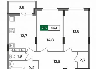 Продам 2-комнатную квартиру, 65.1 м2, Владимирская область, улица Зои Космодемьянской, 28/1