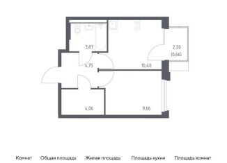 Продам однокомнатную квартиру, 33.4 м2, Москва, жилой комплекс Новое Внуково, к23