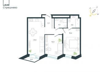 Продаю трехкомнатную квартиру, 66.4 м2, Москва, ЖК Левел Стрешнево