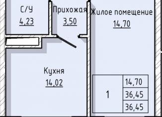 Продается 1-комнатная квартира, 36.5 м2, Нальчик, улица А.А. Кадырова, 2, ЖК Молодёжный