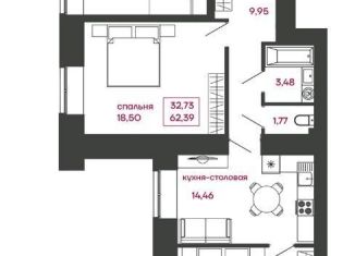 Продается 2-комнатная квартира, 62.4 м2, Пенза, улица Измайлова, 41В, Железнодорожный район