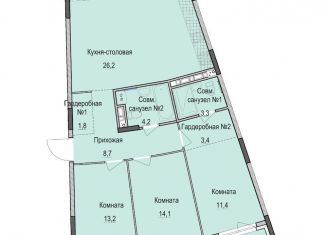 Продаю трехкомнатную квартиру, 86.3 м2, Татарстан