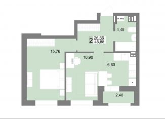 Продается двухкомнатная квартира, 45.9 м2, Верхняя Пышма