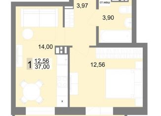 Продам 1-комнатную квартиру, 37 м2, Верхняя Пышма, ЖК Венеция