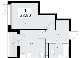 Продается 1-комнатная квартира, 33.9 м2, поселение Марушкинское