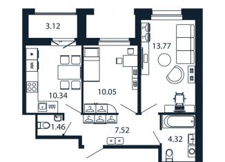 Продается 2-комнатная квартира, 49 м2, Ленинградская область