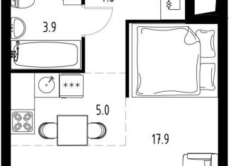 Продается квартира студия, 31.4 м2, рабочий посёлок Заречье